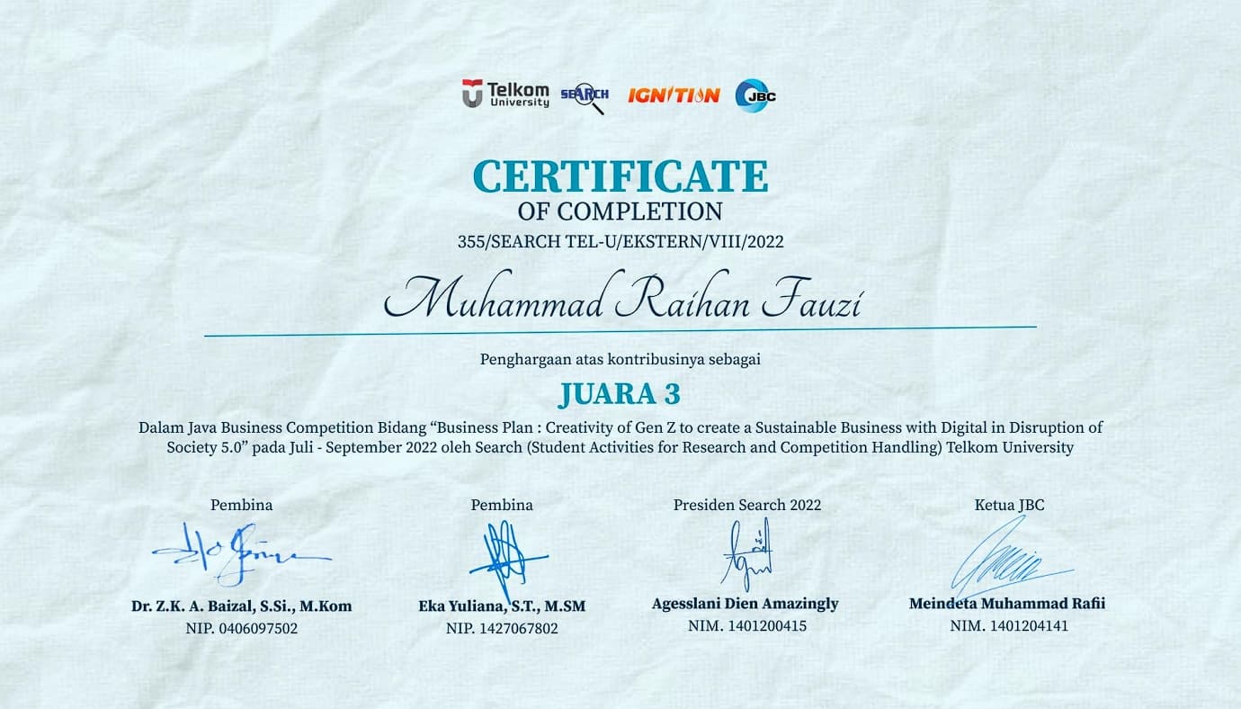3rd Place in JBC Business Plan Competition 2022