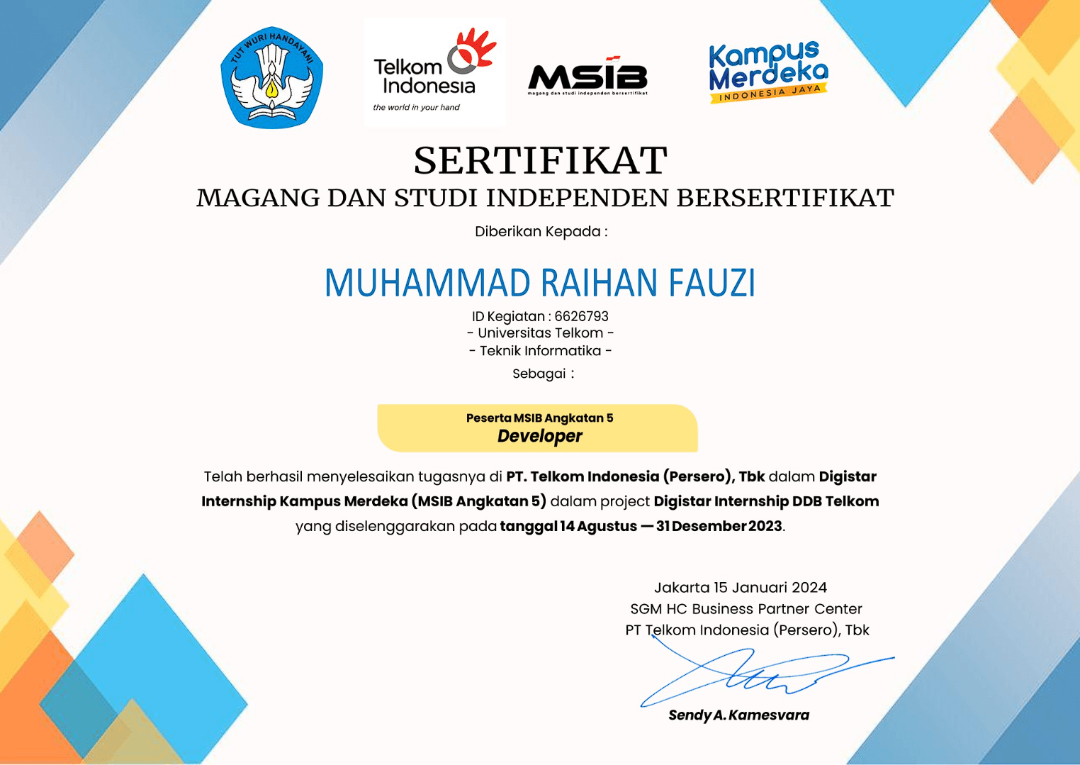Mobile Engineer Intern at Telkom Indonesia