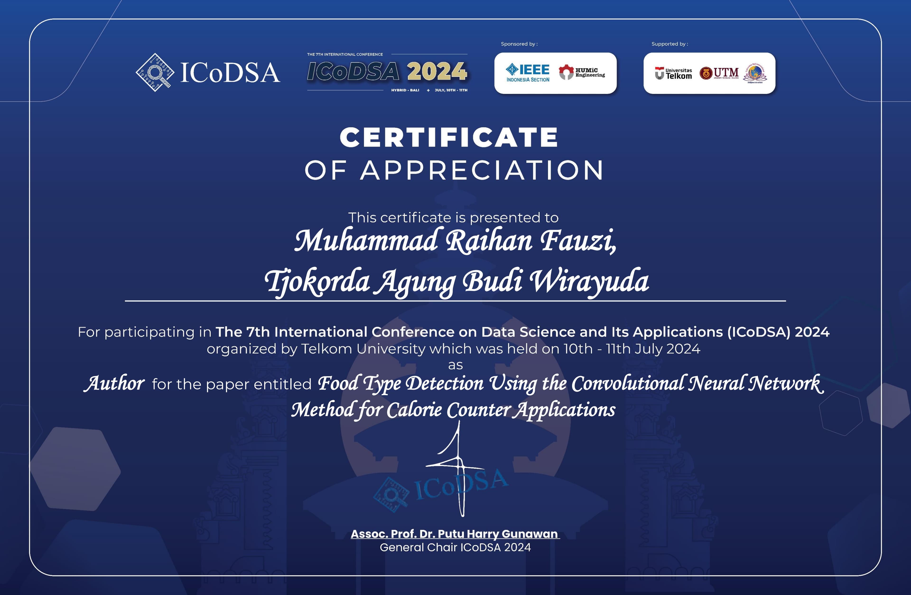 Author and Presenter at the 7th International Conference on Data Science and Its Applications (ICoDSA) 2024