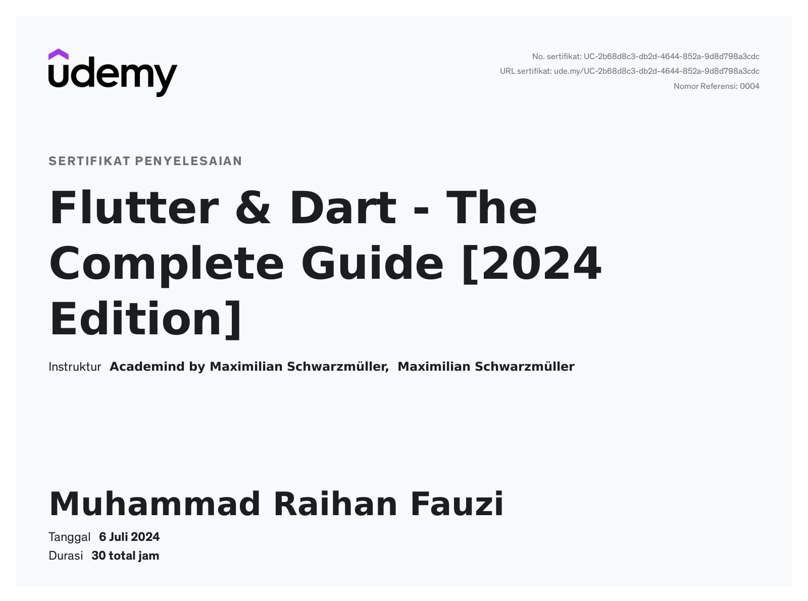 Flutter & Dart - The Complete Guide [2024 Edition]