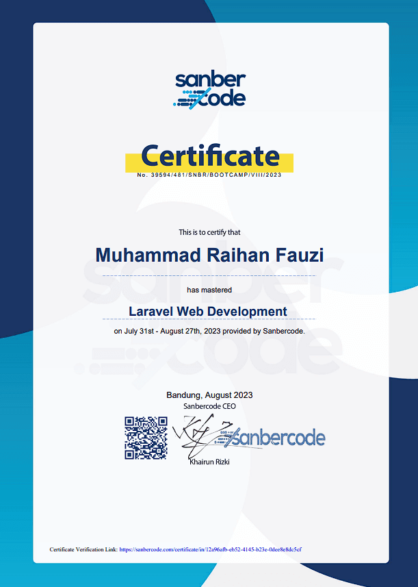 Intensive Bootcamp Laravel Web Development